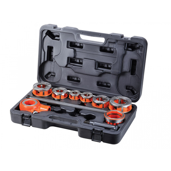 Set závitorezných hláv Ridgid BSPT + ručný závitorez AGP