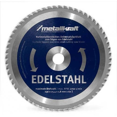 Pílový kotúč na ušľachtilú oceľ NEREZ 230mm (pre CS230) - Metallkraft 60Z