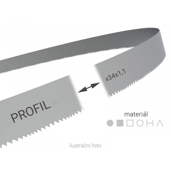 Pílový pás zváraný na mieru Wikus PROFIL 34x1,1mm