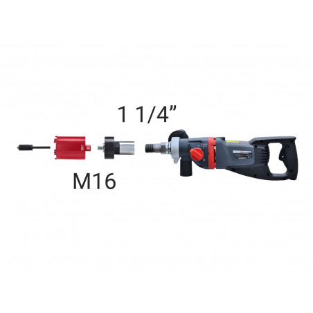 Odsávač prachu + adaptér M16 z 1-1/4" pre vrtáky na sucho