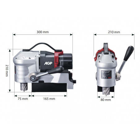 Magnetická nízkoprofilová vŕtačka AGP PMD3530