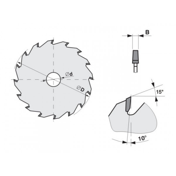Predrezový pílový kotúč na drevo SK 5393 KON