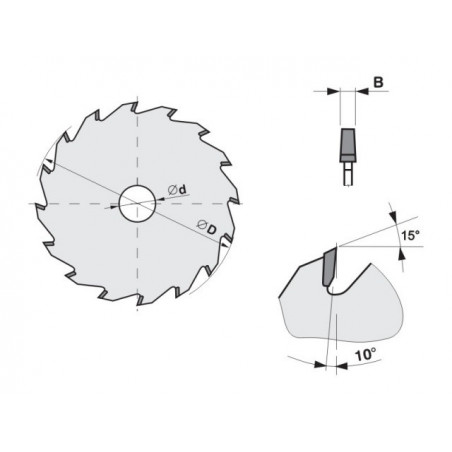 Predrezový pílový kotúč na drevo SK 5393 KON