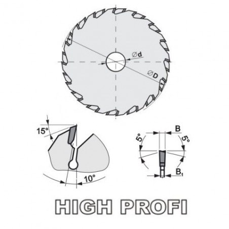 Predrezový pílový kotúč na drevo SK 5393.1 WZ HP - dvojdielny