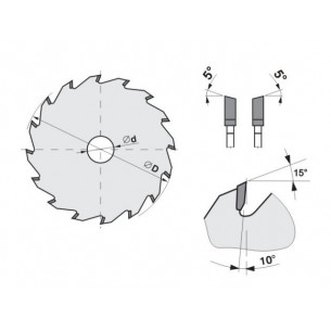 Predrezový pílový kotúč na drevo SK 5393.2 WZ - rovný 2