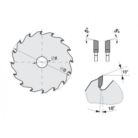 Predrezový pílový kotúč na drevo SK 5393.2 WZ - rovný