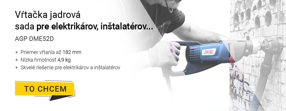 Jadrová vŕtačka pre elektrikárov AGP DME52D